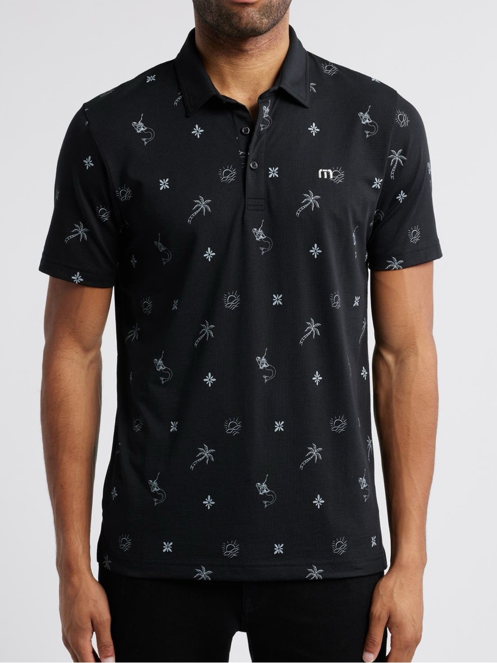 Travis Mathew Cove Dive Golf Polo Black Medium EUC